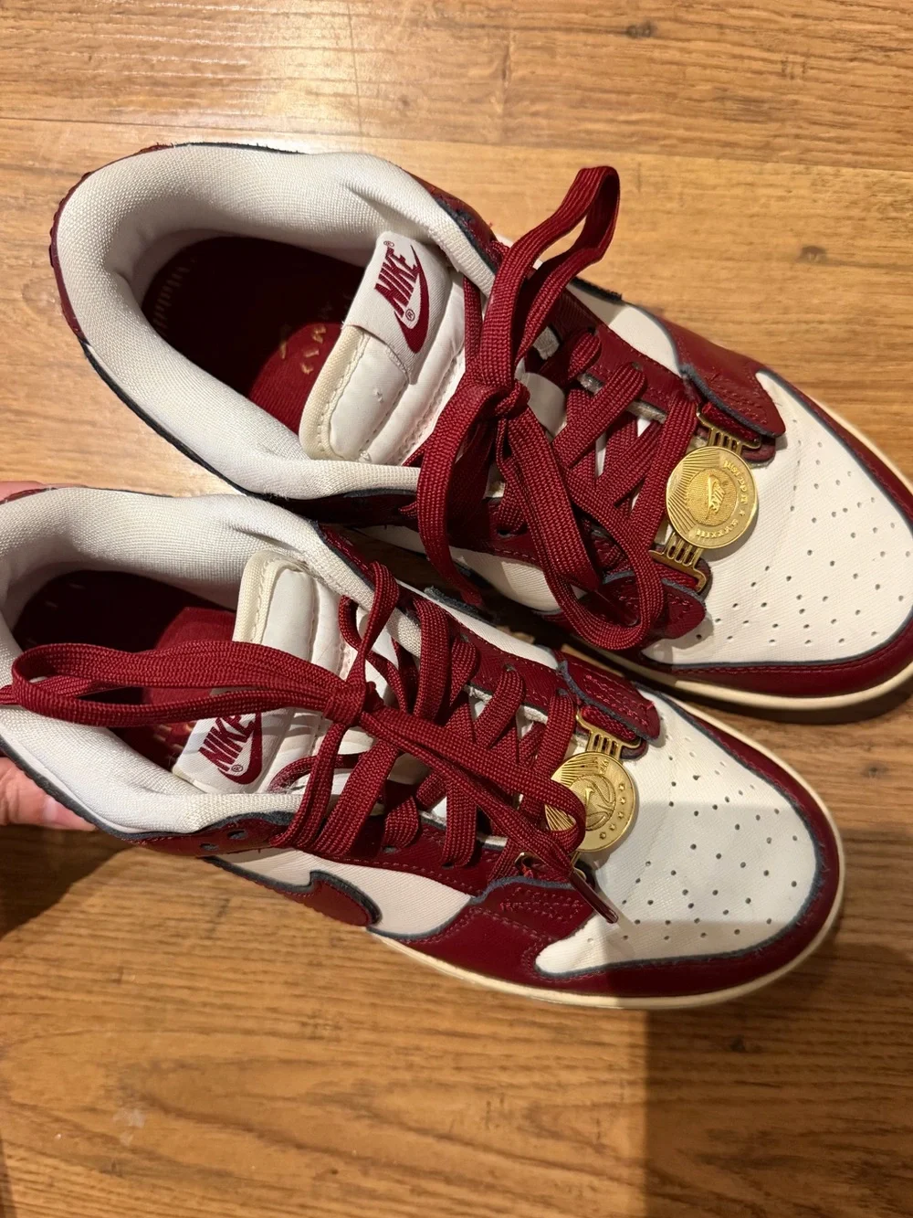 Nike Women’s Dunk Low Maroon & Cream with Gold Accents